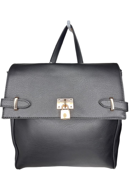 Black Vegan Leather Top-Handle Backpack NWT main image 9